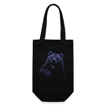 Grizzly Bear Hiking Camping Vintage Brown Bear - Gift Bag for Bottles - black - Front