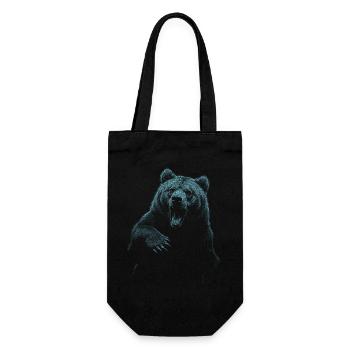 Grizzly Bear Hiking Camping Vintage Brown Bear - Gift Bag for Bottles - black - Front