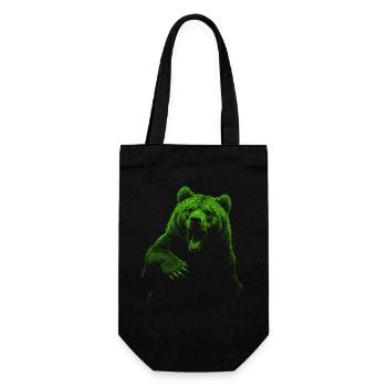 Grizzly Bear Hiking Camping Vintage Brown Bear - Gift Bag for Bottles - black - Front
