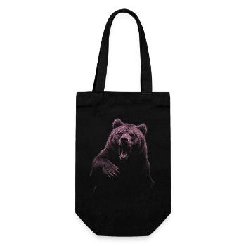 Grizzly Bear Hiking Camping Vintage Brown Bear - Gift Bag for Bottles - black - Front
