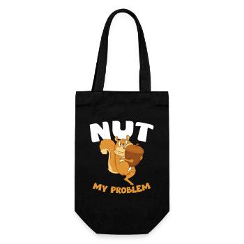 NUT MY PROBLEM Eichhörnchen - Geschenkbeutel für Flaschen - Schwarz - Vorne
