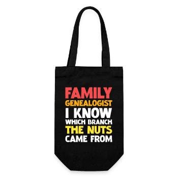Family Genealogy Saying: Stammzweig Witz - Gift Bag for Bottles - black - Front