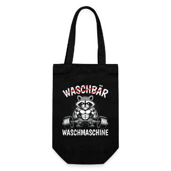 Kraftsport WASCHBÄR WASCH MASCHINE Lustig - Geschenkbeutel für Flaschen - Schwarz - Vorne