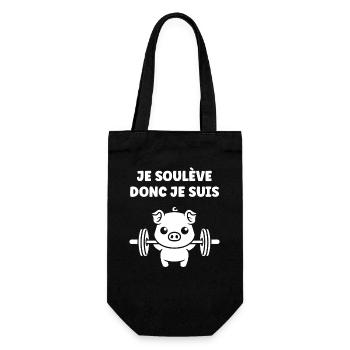 Pig Weightlifter I Lift - Gift Bag for Bottles - black - Front