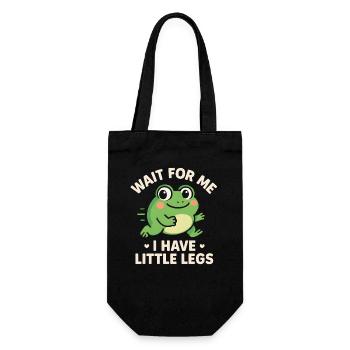 Frosch Spruch Humor Meme Humor Lustig Little Legs - Geschenkbeutel für Flaschen - Schwarz - Vorne