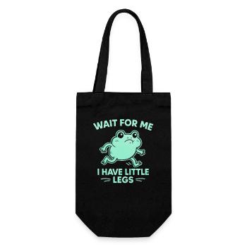 Frosch Spruch Humor Meme Humor Lustig Little Legs - Geschenkbeutel für Flaschen - Schwarz - Vorne