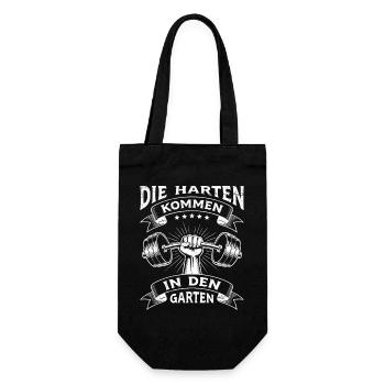 Gewichtheber DIE HARTEN KOMMEN IN DEN GARTEN - Geschenkbeutel für Flaschen - Schwarz - Vorne