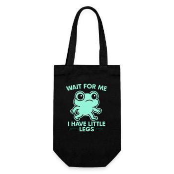 Frosch Spruch Humor Meme Humor Lustig Little Legs - Geschenkbeutel für Flaschen - Schwarz - Vorne
