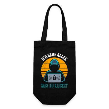 Computer I SEE EVERYTHING YOU CLICK FUNNY - Gift Bag for Bottles - black - Front