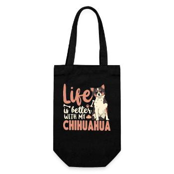 Chihuahua Chihuahueño Life Is - Gift Bag for Bottles - black - Front
