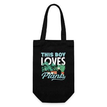 This Boy Loves Plants Plant Lover - Gift Bag for Bottles - black - Front