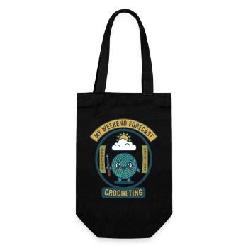 My Weekend Forecast Crocheting Funny Crochet - Gift Bag for Bottles - black - Front