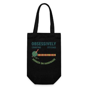 Mailles de comptage au crochet faites main - Sac à bouteille - noir - Devant