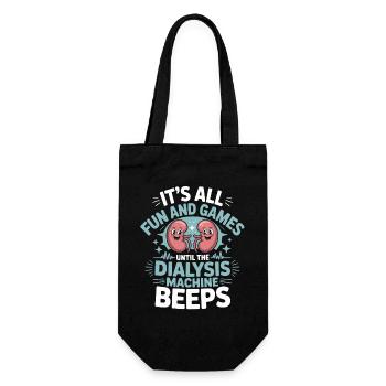 Fun and games up to the dialysis beep - Gift Bag for Bottles - black - Front