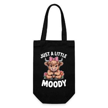 Highland Cattle Sayings Moody Funny Gift - Gift Bag for Bottles - black - Front