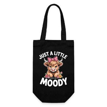 Highland Cattle Sayings Moody Funny Gift - Gift Bag for Bottles - black - Front