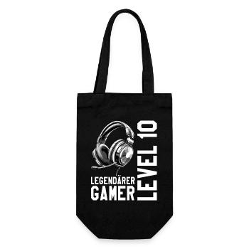 10e anniversaire garçon fille adolescent niveau 10 - Sac à bouteille - noir - Devant