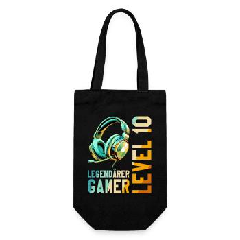 10e anniversaire garçon fille adolescent niveau 10 - Sac à bouteille - noir - Devant
