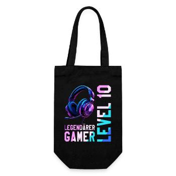 10e anniversaire garçon fille adolescent niveau 10 - Sac à bouteille - noir - Devant