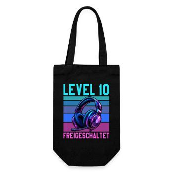 10e anniversaire Garçon Fille Gamer Niveau 10 ans - Sac à bouteille - noir - Devant