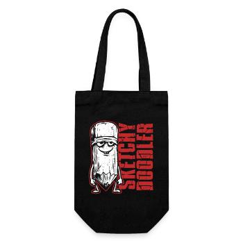 Dessin de gribouillis esquissé - Sac à bouteille - noir - Devant