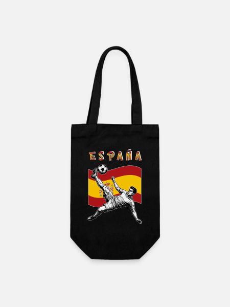Fußball Spanien Espana Flagge Fallrückzieher - Geschenkbeutel für Flaschen - Schwarz