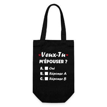 Do you want to marry me? Choice in Love - Gift Bag for Bottles - black - Front
