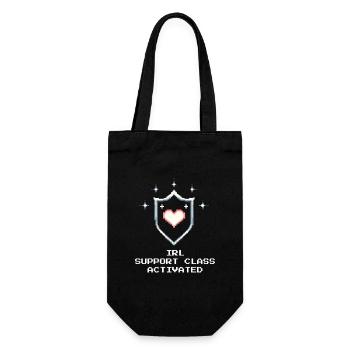 Support Class IRL | Social Work Strength - Gift Bag for Bottles - black - Front
