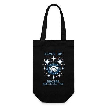 Social Skills Level Up | Social Work - Gift Bag for Bottles - black - Front