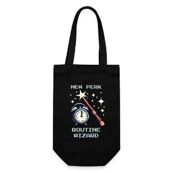 Routine Wizard | Sozialarbeit Alltag - Geschenkbeutel für Flaschen - Schwarz - Vorne