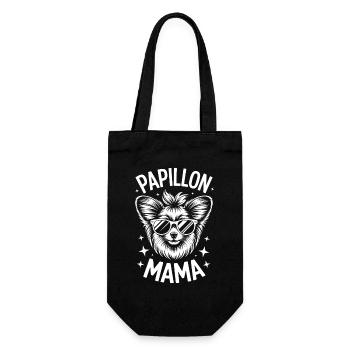 Papillon Sprüche Hunde Lustiges Papillon Geschenk  - Geschenkbeutel für Flaschen - Schwarz - Vorne