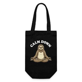 Silent Sloth Meditation Moment - Gift Bag for Bottles - black - Front