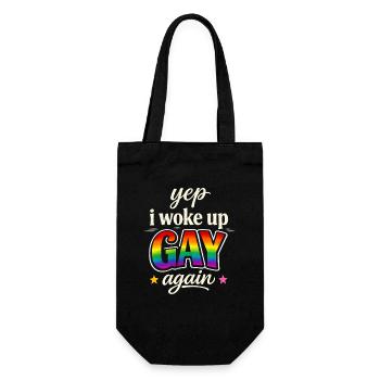 Rainbow GAY – Woke Up Shirt - Gift Bag for Bottles - black - Front