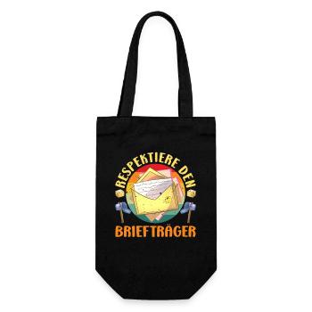 Parcel deliverers RESPECT THE POSTMAN LUSTIG - Gift Bag for Bottles - black - Front