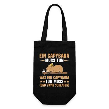 Capybara Must Sleep - Funny Office Saying - Gift Bag for Bottles - black - Front