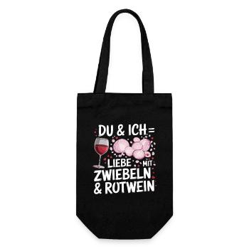 You and I love with onions and red wine for - Gift Bag for Bottles - black - Front