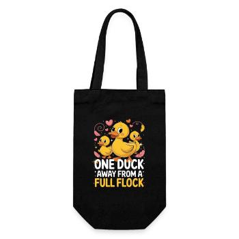  One Duck Away From A Full Flock Lustige - Geschenkbeutel für Flaschen - Schwarz - Vorne