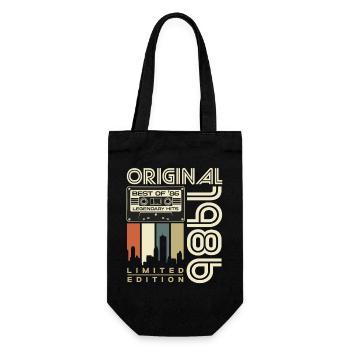 1986 Vintage 40th Birthday Gift Retro - Gift Bag for Bottles - black - Front