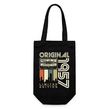 Original 1957 Jahrgang Retro Geburtstag Geschenk - Geschenkbeutel für Flaschen - Schwarz - Vorne