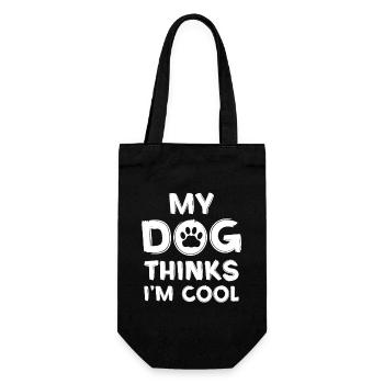 Mein Hund Denkt Ich Bin Cool - Geschenkbeutel für Flaschen - Schwarz - Vorne