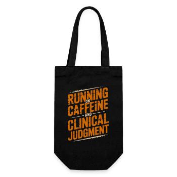 Nurse Practitioner Running On Caffeine Nursing - Geschenkbeutel für Flaschen - Schwarz - Vorne