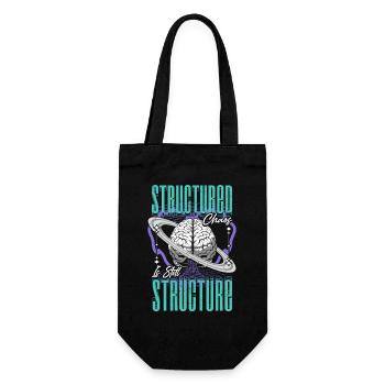 Neurodivergent Neurodiversität Structured Chaos - Geschenkbeutel für Flaschen - Schwarz - Vorne
