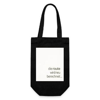 Die Route Wird Neu Berechnet – Modernes Statement - Geschenkbeutel für Flaschen - Schwarz - Vorne