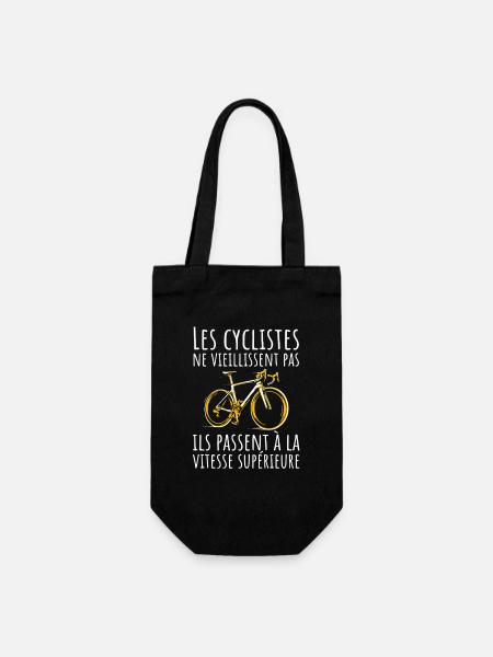 Radfahrer werden nicht alt. Fahrradhumor - Geschenkbeutel für Flaschen - Schwarz