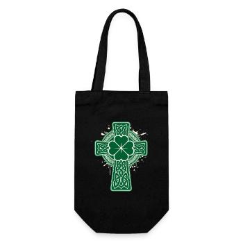 Celtic Knot Clover Cross St Pats - Gift Bag for Bottles - black - Front