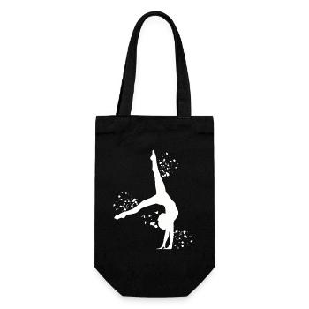 Gymnast with clubs rhythmic gymnastics - Gift Bag for Bottles - black - Front