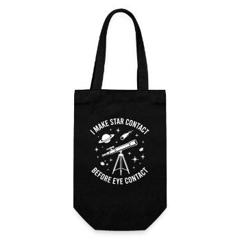 Star Contact Astronomy – Funny Telescope Design - Gift Bag for Bottles - black - Front