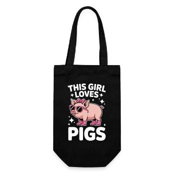 Schweine Sprüche Schwein Lustige Schweine Geschenk - Geschenkbeutel für Flaschen - Schwarz - Vorne
