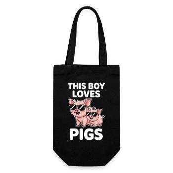 Pig Sayings Pig Funny Pigs Gift - Gift Bag for Bottles - black - Front