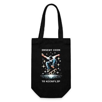 Insert Coin to Kickflip | Skate Trick - Gift Bag for Bottles - black - Front